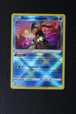 Radiant Greninja and Steelix Holo Card Lot of 2 Pokemon Cards TCG 2022 - Image 2