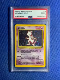 Mewtwo 10/102 Holo Rare Base Set Pokemon Card Psa 2 - Image 1