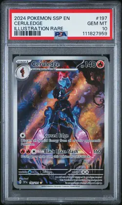 2024 POKEMON SSP EN-SURGING SPARKS ILLUSTRATION RARE #197 CERULEDGE PSA 10 - Image 1