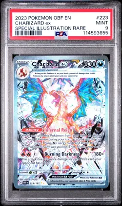 MINT✨ 2023 Pokemon OBF EN Obsidian Flames Charizard EX 223 Special Illust PSA 9 - Image 1
