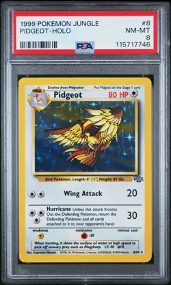 1999 POKEMON JUNGLE #8 PIDGEOT-HOLO PSA 8 - Image 1