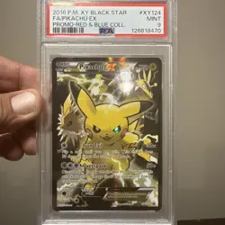 2016 POKEMON XY BLACK STAR PROMO RED & BLUE COLL FULL ART/PIKACHU EX PSA 9 - Image 1