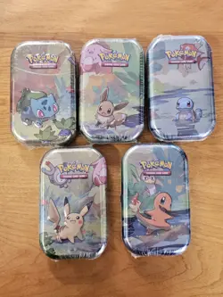 Sealed Pokemon Kanto and Friends Complete Mini Tins - Set of 5 - G19 - Image 1