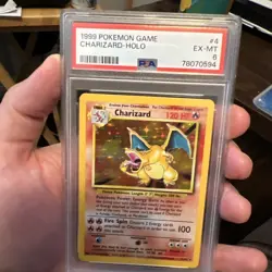 Charizard 1999 Pokemon Base Set #4 PSA 6 EX-MT - Image 1