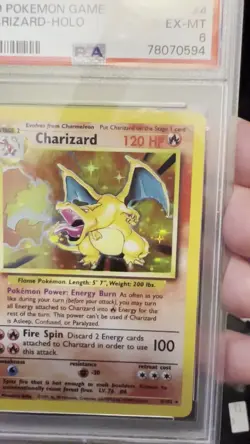 Charizard 1999 Pokemon Base Set #4 PSA 6 EX-MT - Image 2
