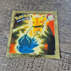 Vintage 1999 Artbox Pokemon Sticker Bulbasaur Pikachu G11 Gold Series 1 Holo - Image 1