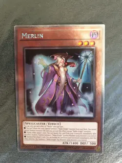 YUGIOH MERLIN PLATINUM RARE NKRT-EN001 LTD ED NM - Image 1