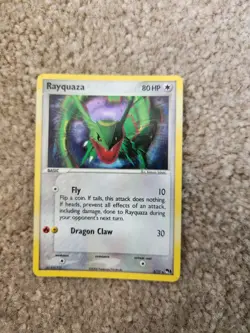 Rayquaza 3/17 Pop Series 1 Holo Rare Pokemon TCG 2004 Legendary Played Card - Image 1