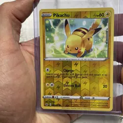 Pikachu 065/202 NM Reverse Holo Sword and Shield Base Set Foil Pokemon Card TCG - Image 1