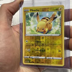 Pikachu 065/202 NM Reverse Holo Sword and Shield Base Set Foil Pokemon Card TCG - Image 2