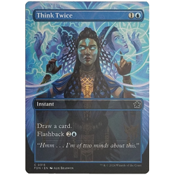 x1 Think Twice Borderless FDN MTG M/NM Common Blue Instant Foundations TCG CCG - Image 1