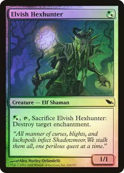 Shadowmoor MTG Foil Elvish Hexhunter Magic - Image 1
