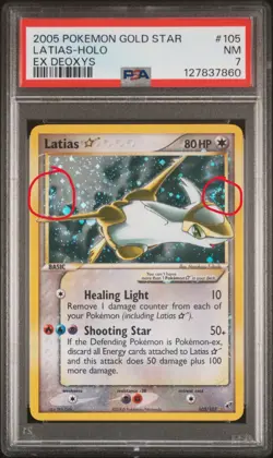 2005 POKEMON EX DEOXYS GOLD STAR #105 LATIAS-HOLO PSA 7 (DOUBLE SWIRL) - Image 1