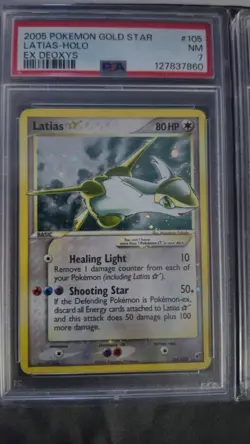 2005 POKEMON EX DEOXYS GOLD STAR #105 LATIAS-HOLO PSA 7 (DOUBLE SWIRL) - Image 2