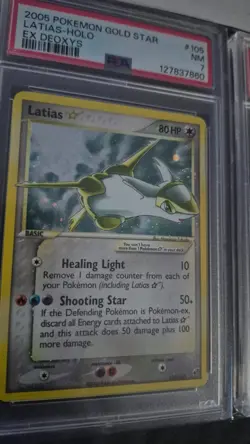 2005 POKEMON EX DEOXYS GOLD STAR #105 LATIAS-HOLO PSA 7 (DOUBLE SWIRL) - Image 3