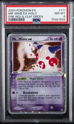 2004 POKEMON EX FIRE RED & LEAF GREEN #111 MR. MIME EX-HOLO PSA 8 - Image 1