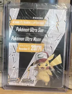 Pokemon - Ash's Pikachu - TCG SM108 2017 Promo Card - NEW/SEALED - NM - Image 2