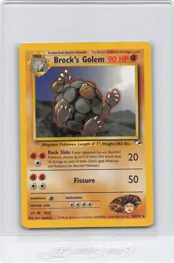 BROCK'S GOLEM 20/132 - RARE - Gym HEROES - VINTAGE WOTC POKEMON CARD - hHP/DMG - Image 1