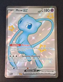 Pokemon Card, Mew Ex 216/091, Paldean Fates, Full Art Shiny - Image 1