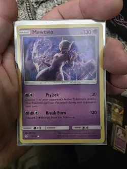 Pokemon Mewtwo Holo Rare TCG Card 12/18 Detective Pikachu - Image 1