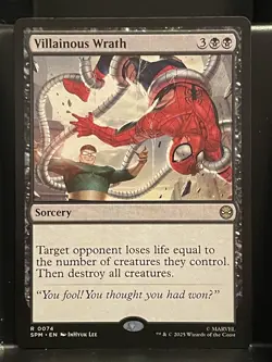 Villainous Wrath #74 NM/M MTG Spider-man Magic Card Black Rare - Image 1