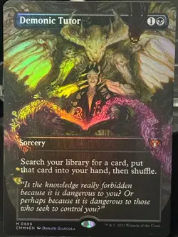 Demonic Tutor (Borderless) Commander Masters Foil - Image 1
