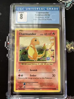 2016 Pokemon Charmander 9/108 Evolutions Toys R Us Promo Holo Rare CGC 8 - Image 1
