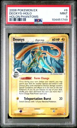 2006 POKEMON EX HOLON PHANTOMS #6 DEOXYS-HOLO PSA 9 - Image 1