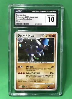 CGC 10 Rampardos Holo Rare Secret of the Lakes 2007 DPBP#468 POP 4 NH Pokemon - Image 1