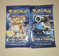 Pokemon XY Evolutions Booster Packs Sealed Blastoise Raichu - Image 1
