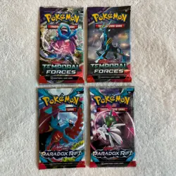 Pokemon TCG: SEALED Booster Pack Lot (4 Packs) Temporal Forces & Paradox Rift! - Image 1