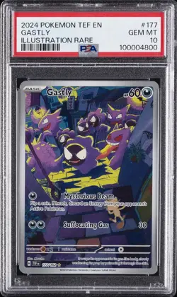 2024 POKEMON TEF EN-TEMPORAL FORCES ILLUSTRATION RARE #177 GASTLY PSA 10 - Image 1