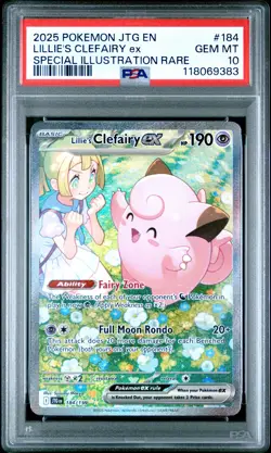 2025 POKEMON JTG EN-JOURNEY TOGETHER #184 LILLIE'S CLEFAIRY EX PSA 10 - Image 1