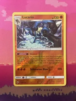 Pokemon Card Lucario Burning Shadows Reverse Holo Rare 71/147 Near Mint - Image 1