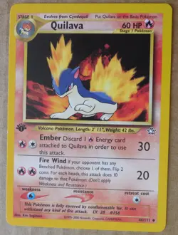 Quilava 46/111 1st Edition Uncommon Non-Holo Neo Genesis Pokemon Card LP - Image 1