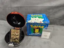 Togepi Pokemon 23k Gold Plated Trading Card Pokeball 1999 Certificate Box - Image 1