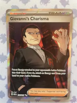 Pokemon TCG Giovanni's Charisma Holo Card 197/165 Scarlet & Violet 151 Series - Image 1