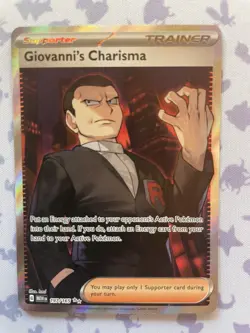 Pokemon TCG Giovanni's Charisma Holo Card 197/165 Scarlet & Violet 151 Series - Image 5