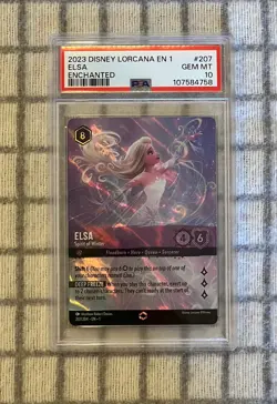 Elsa Spirit of Winter Enchanted PSA 10 Holo Foil Lorcana Card 207/204 ✅ - Image 1