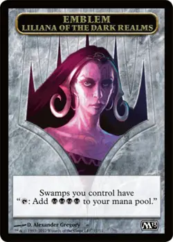 1x Emblem - Liliana of the Dark Realms Moderate Play MTG Magic - Kid Icarus - - Image 1