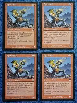 MTG 4x Sparksmith x4 LP Onslaught Magic Playset Goblin Pauper - Image 1