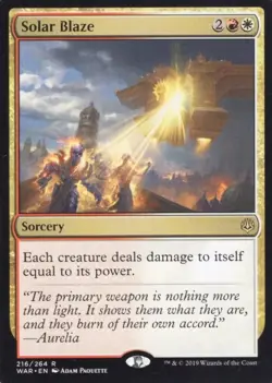 SOLAR BLAZE 216/264 WAR OF THE SPARK MTG MAGIC NM - Image 1