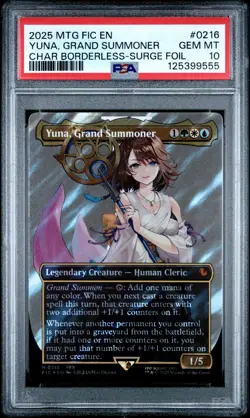 2025 MTG FINAL FANTASY COMMANDER #0216 YUNA, GRAND SUMMONER PSA 10 - Image 1