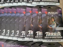 46x Magic The Gathering - Tarkir Dragonstorm - Sleeved Play Booster Packs - MTG - Image 1