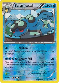 Pokemon - Seismitoad - 35/122 - Rare - Reverse Holo - XY - BREAKPoint - NM - Image 1