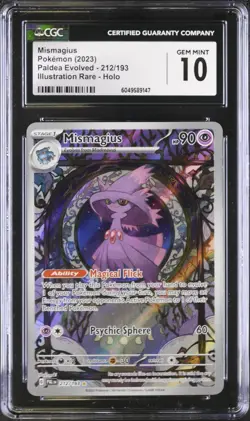 CGC 10 GEM MINT Mismagius 212/193 Illustration Rare Paldea Evolved Holo Pokemon - Image 1
