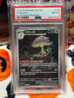 2024 Pokemon Surging Sparks EN Shiinotic Illustrations Rare #194/191 PSA MINT 8 - Image 1