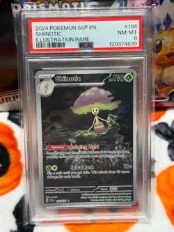 2024 Pokemon Surging Sparks EN Shiinotic Illustrations Rare #194/191 PSA MINT 8 - Image 3