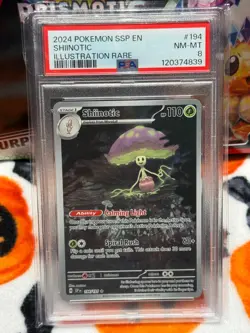 2024 Pokemon Surging Sparks EN Shiinotic Illustrations Rare #194/191 PSA MINT 8 - Image 4
