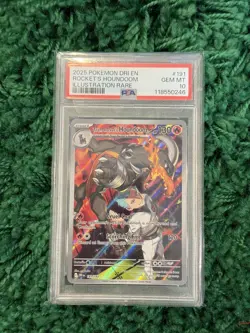 2025 Pokemon DRI EN Rocket's Houndoom Illustration Rare #191 PSA 10 - Image 1